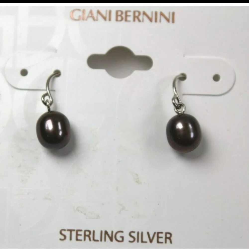 Giani Bernini, Pearl Drop Earrings Sterling Silver
